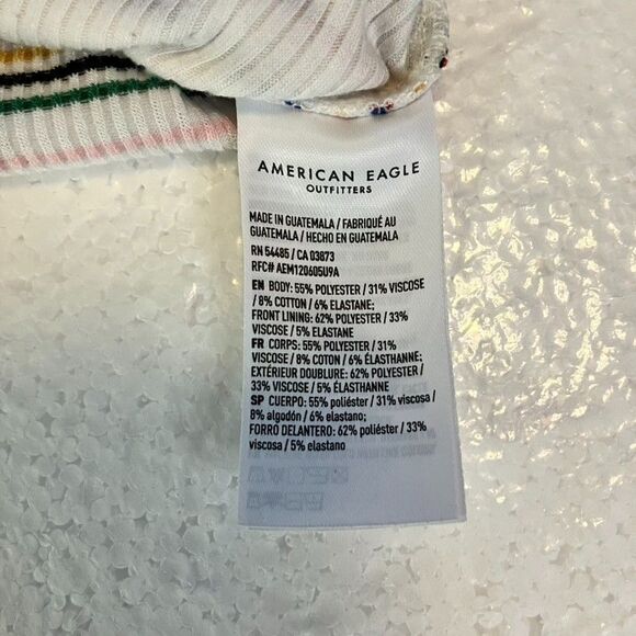 American Eagle Cropped Tube Top Women's Medium Striped Stretch Hippie Boho Rave - Picture 6 of 8